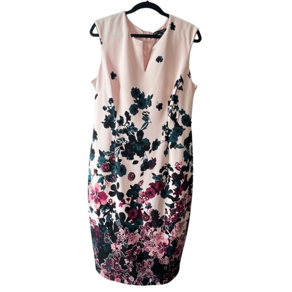 WHITE House Black Market Floral Dress Sz 16 In Great Condition - Picture 1 of 10